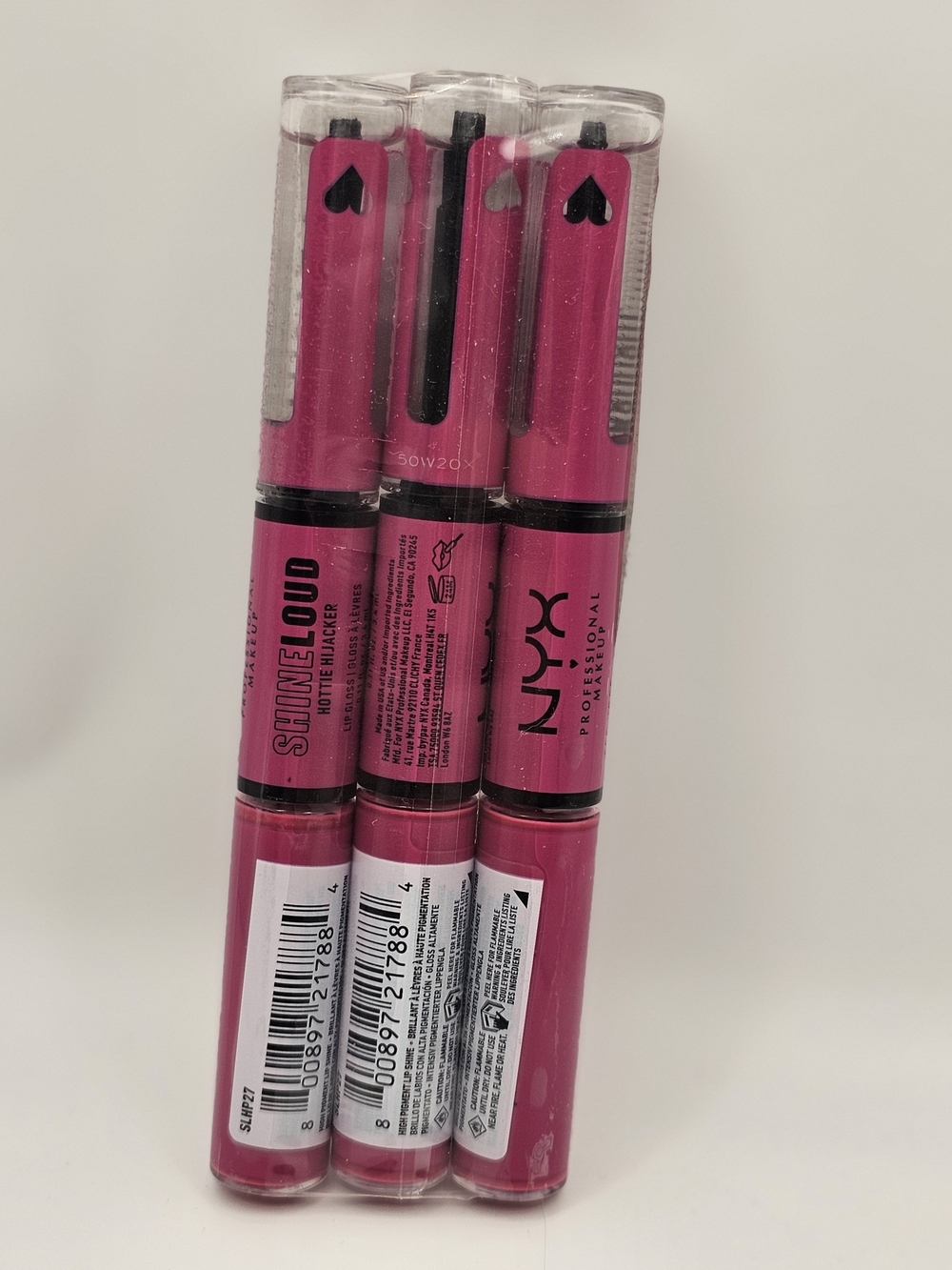 NEW 3-Pack NYX Shine Loud Lipstick Pens - Hottie Hijacker Cool Pink
